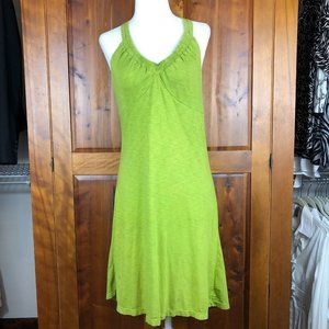 Athleta Lime Green Beachy Sporty Tennis Halter Dress Babydoll Y2K Athletic